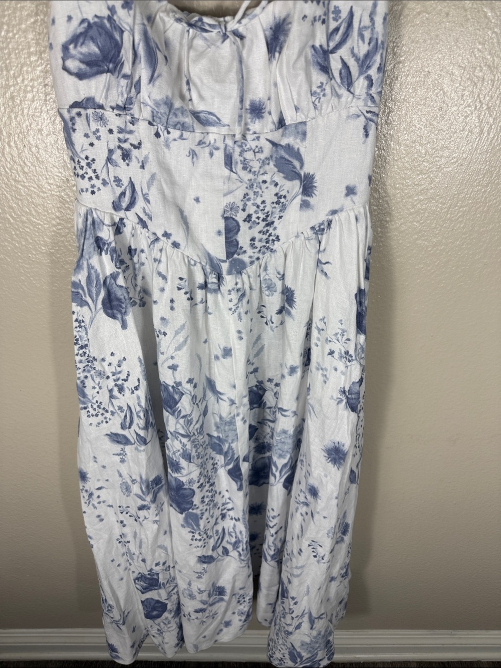 NWOT Reformation Balia Linen Dress Lupine Blue Floral Print - Picture 9 of 14
